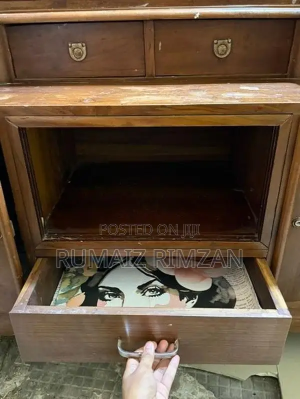 Teak Wood Dressing Table with Large Mirror