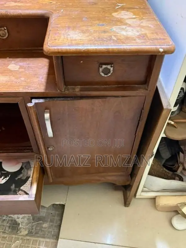 Teak Wood Dressing Table with Large Mirror