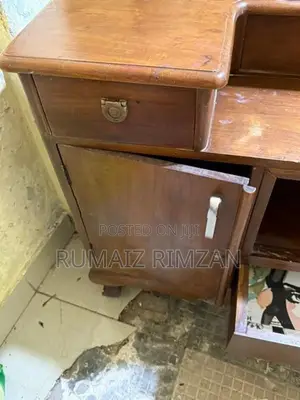 Teak Wood Dressing Table with Large Mirror