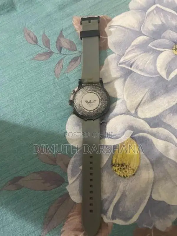 Emporio Armani Chronograph Grey Silicone Watch