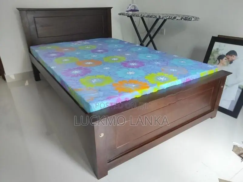 New 6x4 Teak Box Bed With Double Layer Mattress (P6)