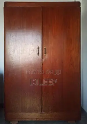 Genuine Rare Burma Teak Wood Wardrobe (2D) with Unique Rotating Drawer