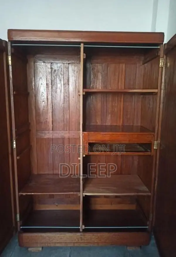 Genuine Rare Burma Teak Wood Wardrobe (2D) with Unique Rotating Drawer
