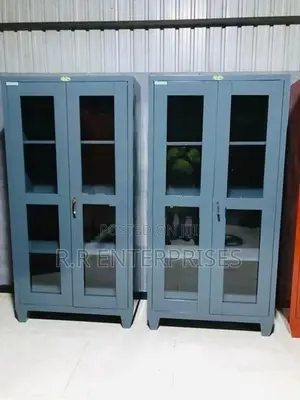 Glass Door Steel Office Cupboard .