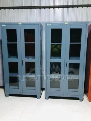 Glass Door Steel Office Cupboard .