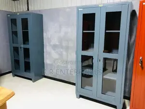 Glass Door Steel Office Cupboard .