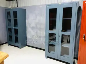 Glass Door Steel Office Cupboard .