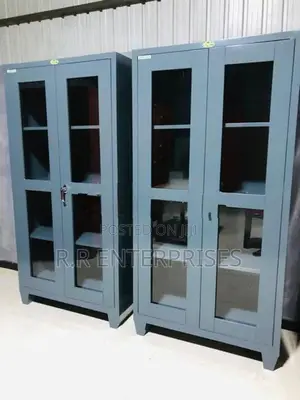 Glass Door Steel Office Cupboard .