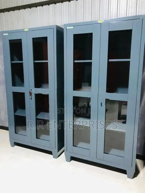 Glass Door Steel Office Cupboard .