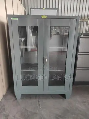 New 4x3 Half Glass Steel Office Cupboard (P19)