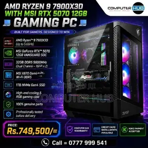 AMD Ryzen 9 7900X3D 16GB RAM 1TB NVME RTX 5070 12GB Gaming PC