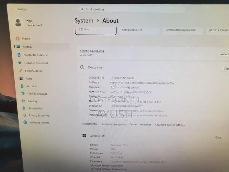 Dell Vostro Core i5 9TH Gen Computer