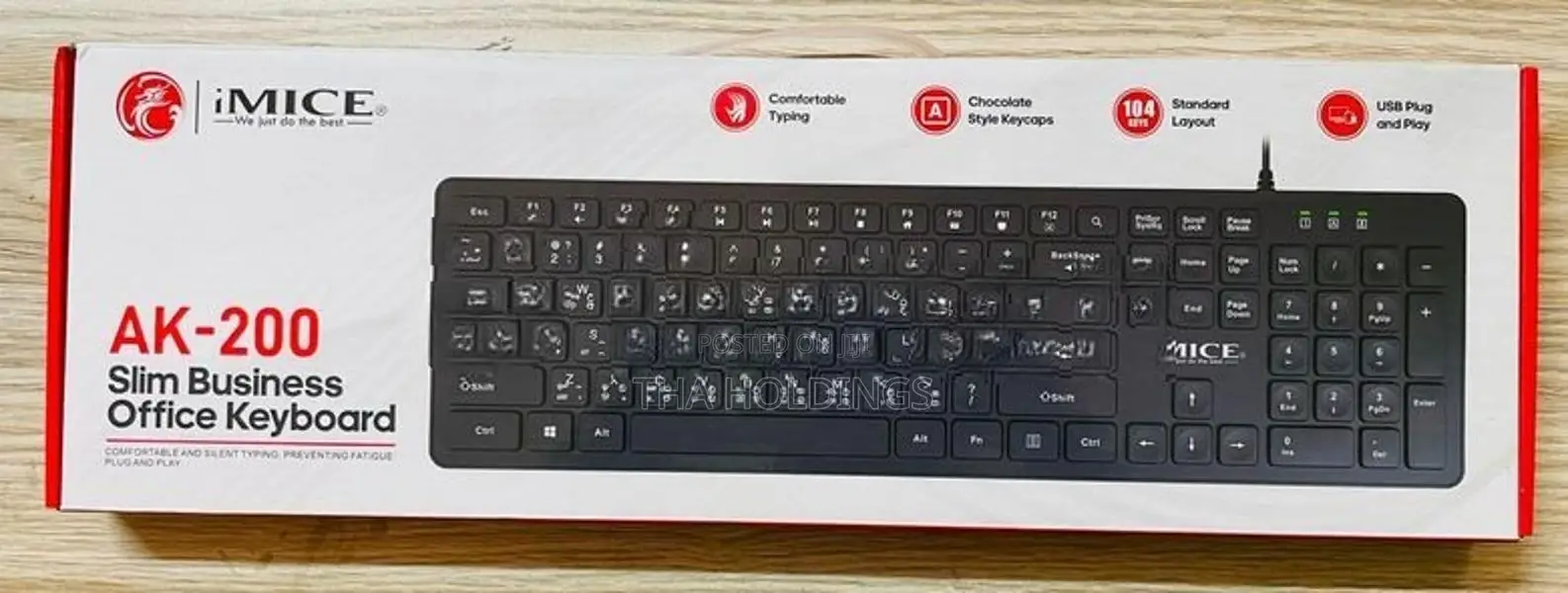 Imice AK-200 Slim USB Keyboard | Full-Size Wired