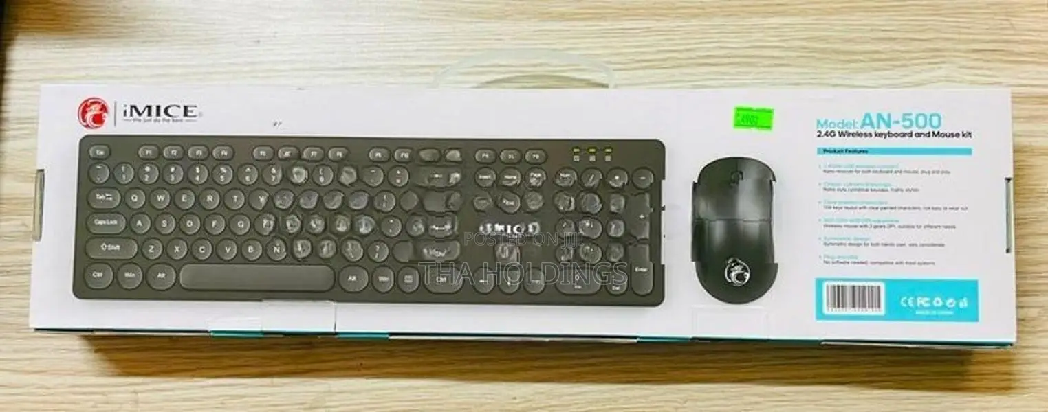 iMICE AN-500 2.4G Wireless Keyboard Mouse Kit | USB Receiver