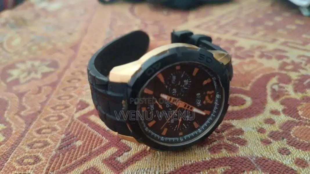Guess Chronograph Watch - Black with Rose Gold