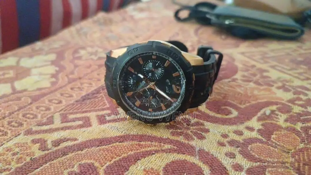 Guess Chronograph Watch - Black with Rose Gold