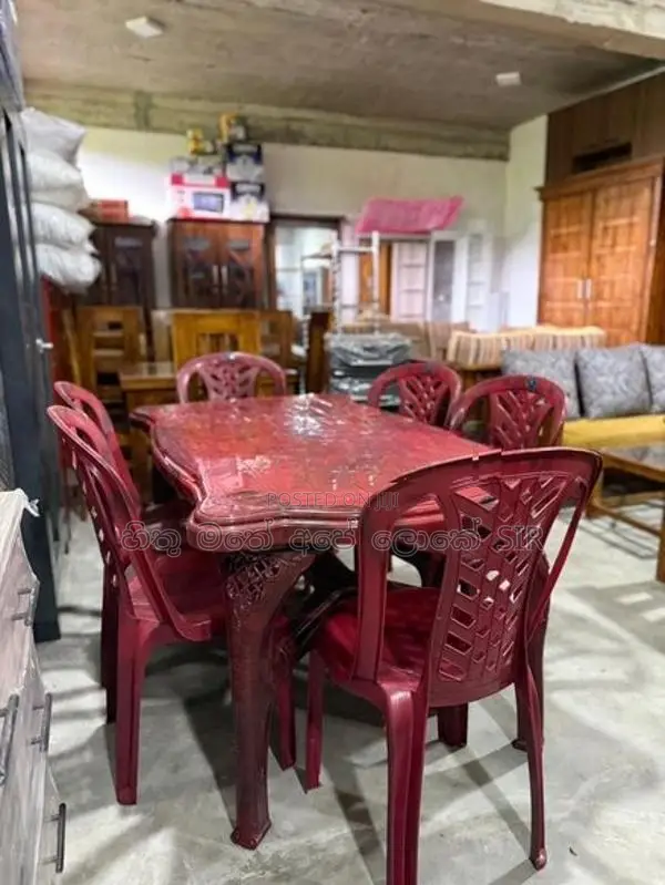 New Plastic Dining Table with Chair 6