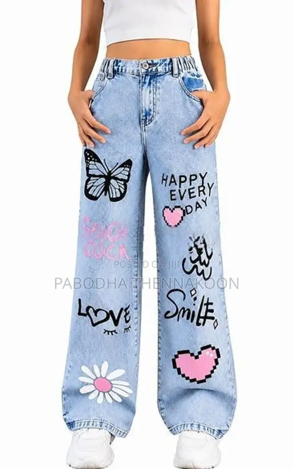 Brand New Printed Denim Jeans