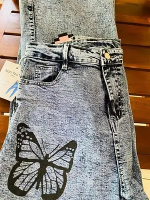 Brand New Printed Denim Jeans