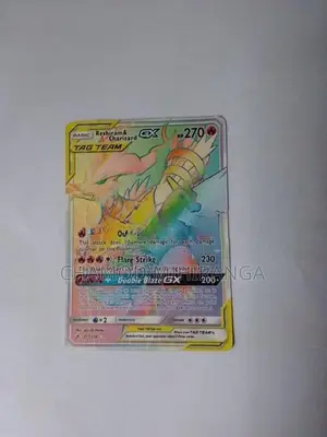 Reshiram with Charizard GX Rainbow #217 Secret Rare Pokemon Card
