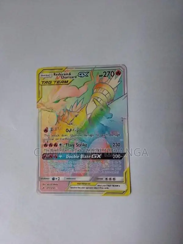 Reshiram with Charizard GX Rainbow #217 Secret Rare Pokemon Card