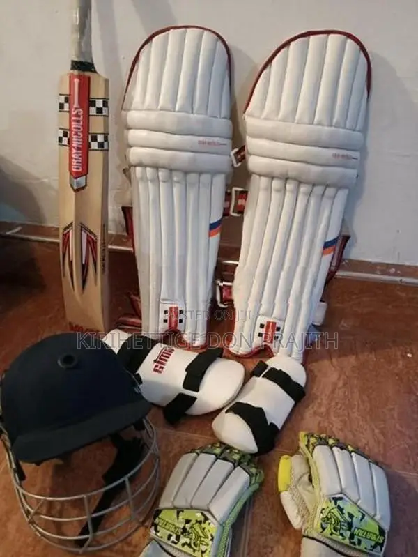 Used Cricket Equipment with Kashmir Willow Leather Bat