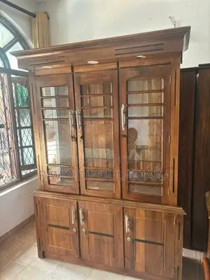 Teak Glas Cupboard