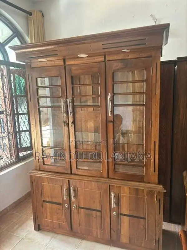 Teak Glas Cupboard