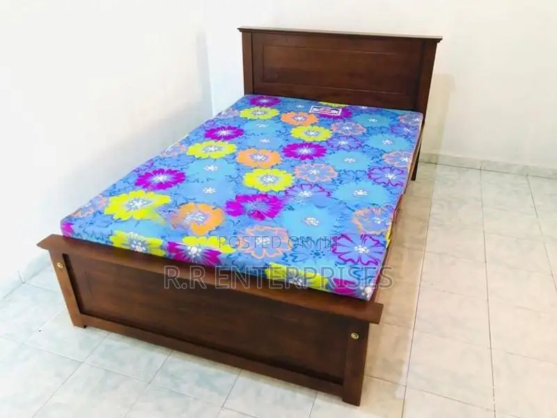 New 6*4 Ft Teak Double Box Bed With Dl Mattress
