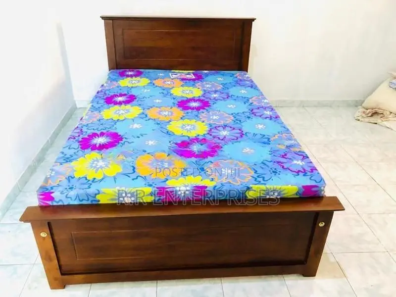 New 6*4 Ft Teak Double Box Bed With Dl Mattress