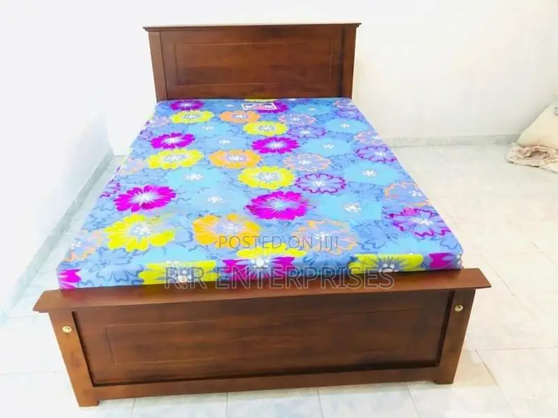 New 6*4 Ft Teak Double Box Bed With Dl Mattress