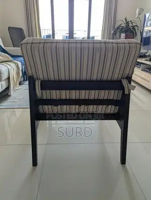 Mahogany Fabric Lounge Chair x 2