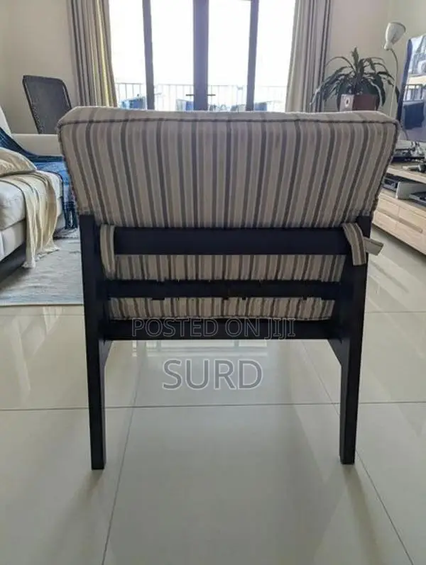 Mahogany Fabric Lounge Chair x 2
