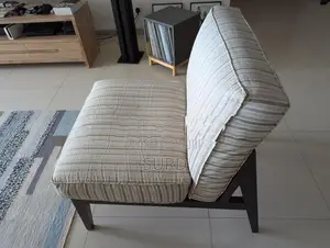 Mahogany Fabric Lounge Chair x 2