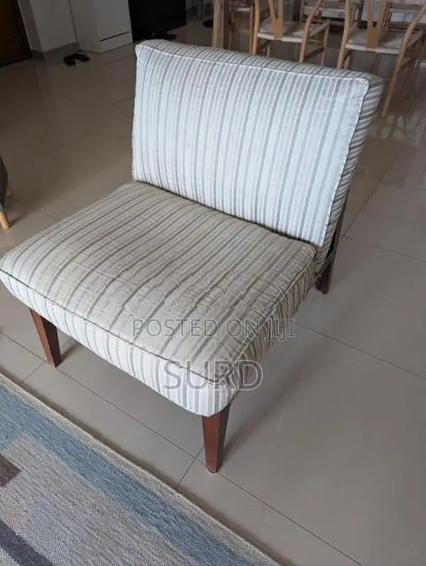 Mahogany Fabric Lounge Chair x 2