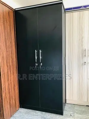 2 Door Black Melamine Wardrobe