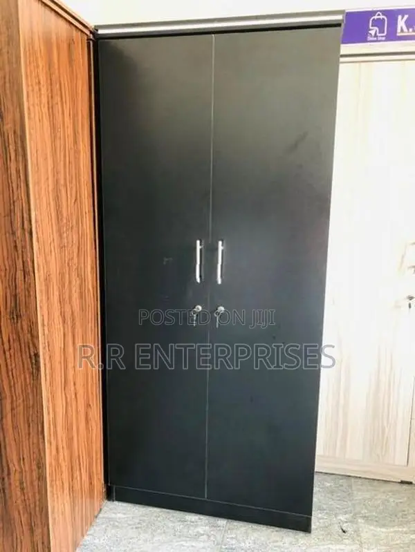 2 Door Black Melamine Wardrobe