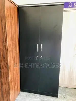 2 Door Black Melamine Wardrobe
