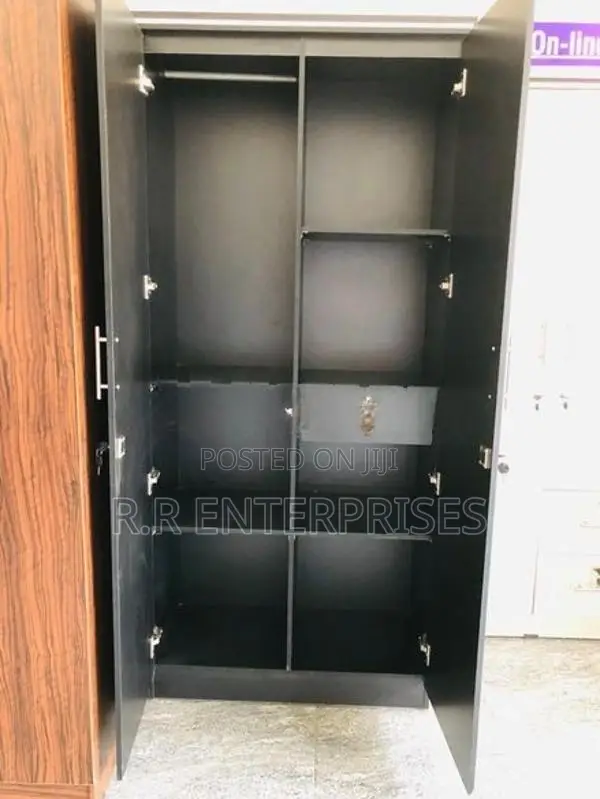 2 Door Black Melamine Wardrobe