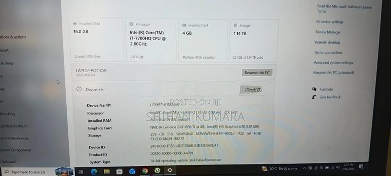 Lenovo Y520 Laptop for sal