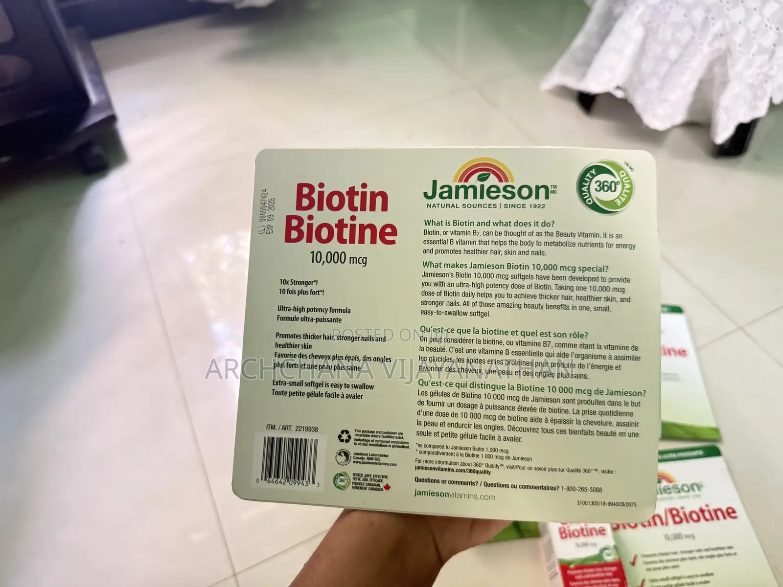 Jamieson Biotin 10,000 MCG – 150 Softgels | Imported From Canada