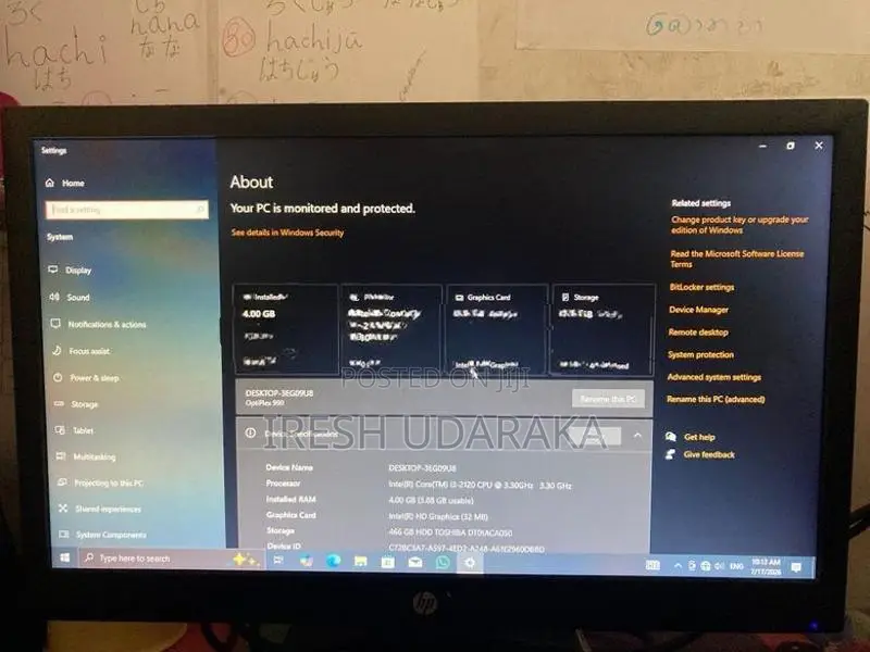 Dell Computer with HP Monitor