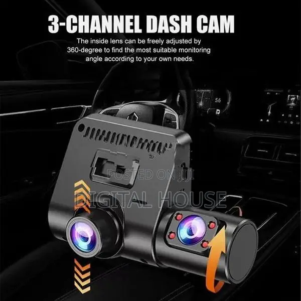 camera car dash 12mp HD Front + inside revers recording 3in1 - new