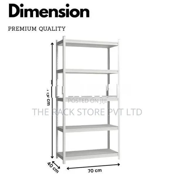 5 Tier Steel Rack, Storage Shelf – L70 X D40 H160cm