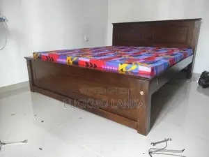 New 6x5 Teak Box Bed With Double Layer Mattress (S22)