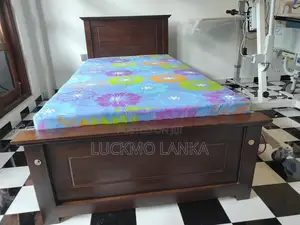 New 6x3 Teak Box Bed With Double Layer Mattress (S20)
