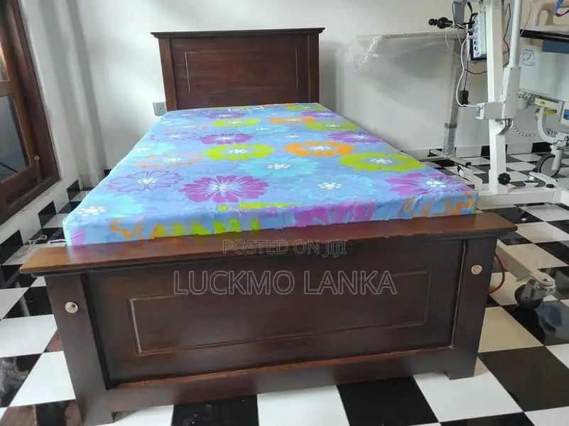 New 6x3 Teak Box Bed With Double Layer Mattress (S20)