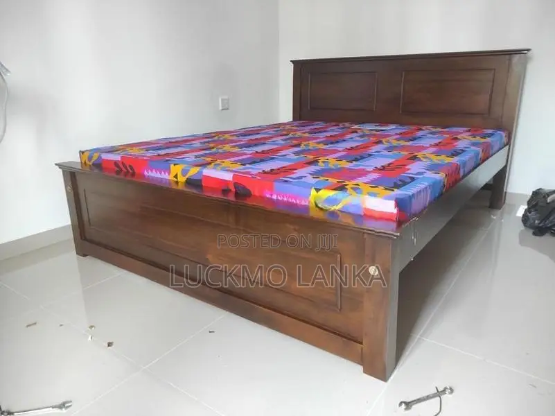 New 6x5 Teak Box Bed With Double Layer Mattress (S22)
