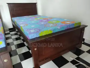 New 6x3 Teak Box Bed With Double Layer Mattress (S20)