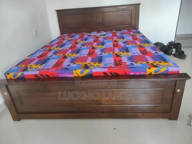 New 6x5 Teak Box Bed With Double Layer Mattress (S22)